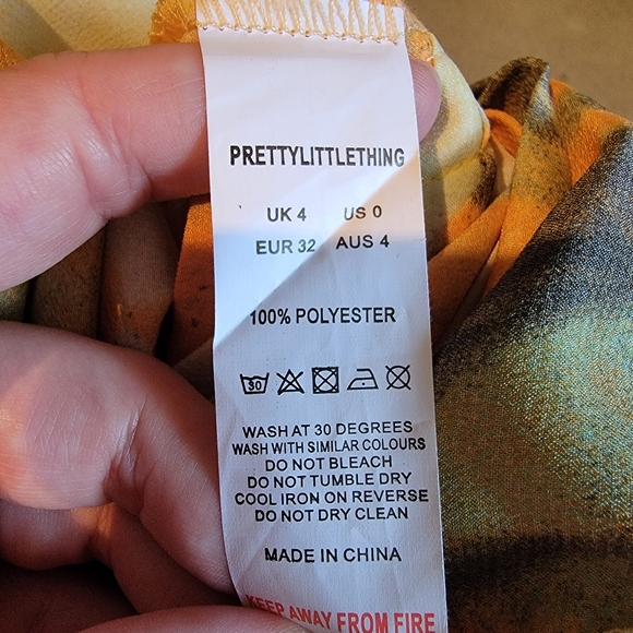 PrettyLittleThing Orange Tye Dye Ruched Midi Skirt - Picture 5 of 12